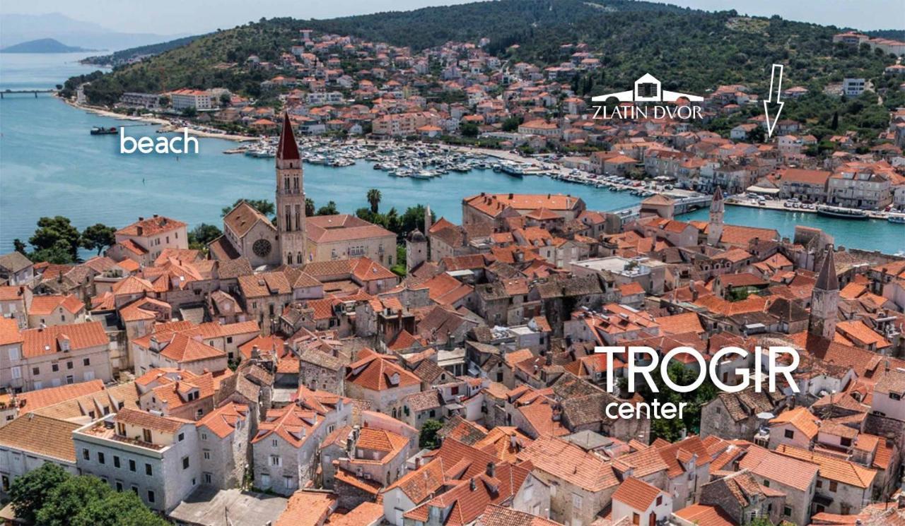 Zlatin Dvor - Apartments For 3, Terrace, Trogir Center, Beach At 5-Min, Bike Friendly 외부 사진